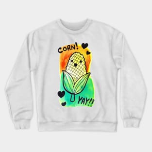 Watercolor Corn! Yay! Crewneck Sweatshirt